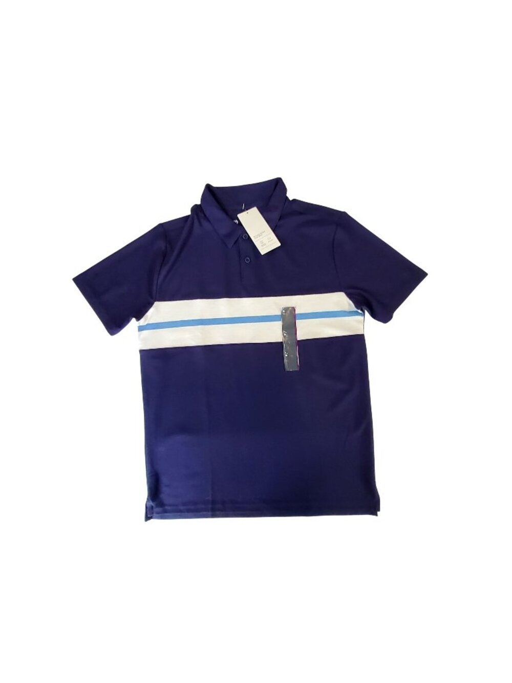All In Motion Boys Size XL Printed Stripe Polo Shirt Moisture-Wicking Quick-Dry